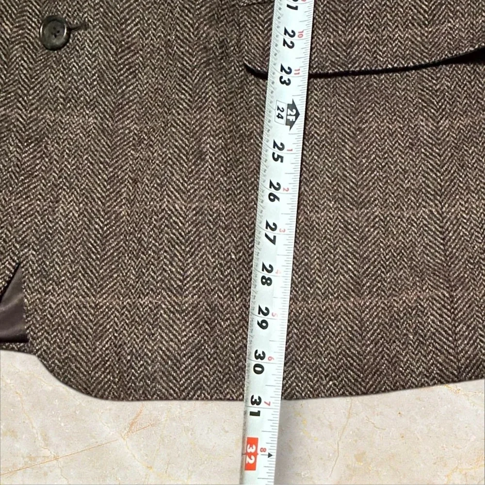 Vintage Brown‎ Herringbone Wool Blazer Union USA Made Classic Mens Sport Coat